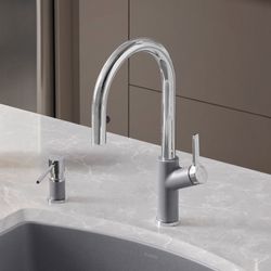 Urbena Pull-Down Dual-Spray Kitchen Faucet - Chrome/Metallic Gray, 526396