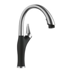 Artona Pull-Down Dual-Spray Kitchen Faucet - PVD Steel/Coal Black, 526401