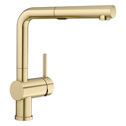 Linus Low Arc Pull-Out Dual-Spray Kitchen Faucet - Satin Gold, 526686