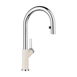 Urbena Pull-Down Dual-Spray Kitchen Faucet - Chrome/Soft White, 526932