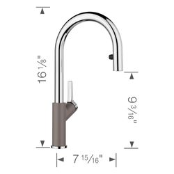 Urbena Pull-Down Dual-Spray Kitchen Faucet - Chrome/Volcano Gray, 526933