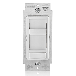 Decora SureSlide ELV Dimmer, 300VA-120VAC Electronic Low Voltage, 60Hz, Single Pole and 3-Way (White)