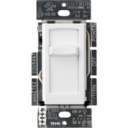 Skylark Contour Slide-to-Off LED+ Dimmer Switch, 150W LED or 600W Inc/Hal, 1 Pole Only, 120V, White