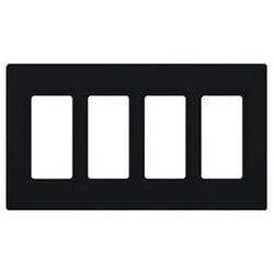 Claro Wall Plate 4 Gang (Black)