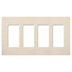 Claro Wall Plate 4 Gang (Light Almond)