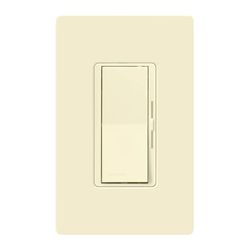 Diva LED+ Dimmer Switch with Wall Plate, 150W LED, Single Pole/3-Way, No 120V, Almond