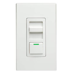 Single-Pole/3-Way IllumaTech Low Voltage Flourescent Slide Dimmer, LED Locator, 300W - White (120V)