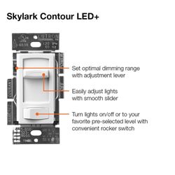 Skylark Contour LED+ Dimmer, 1 Pole 3-way Dimmer Switch (Gray)