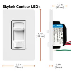 Skylark Contour LED+ Dimmer, 1 Pole 3-way Dimmer Switch (Gray)