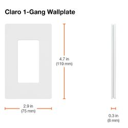 Claro Wall Plate 1 Gang (White)