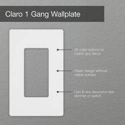 Claro Wall Plate 1 Gang (White)