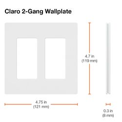 Claro Wall Plate 2 Gang (Ivory)