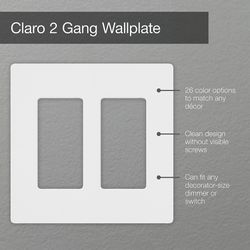 Claro Wall Plate 2 Gang (Ivory)