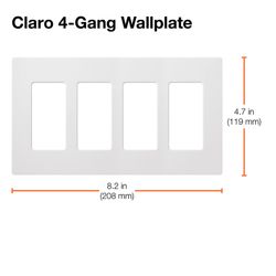 Claro Wall Plate 4 Gang (Black)