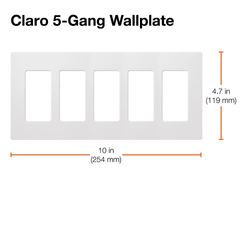 Claro Wall Plate 5 Gang (Ivory)