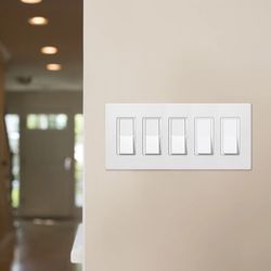 Claro Wall Plate 5 Gang (Ivory)