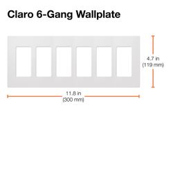 Claro Wall Plate 6 Gang (Brown)