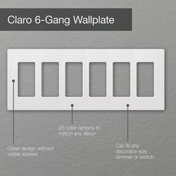 Claro Wall Plate 6 Gang (Brown)