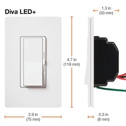 Diva Led+ Dimmer 1 Pole 3-way Dimmer Switch, 250w (Glacier White)