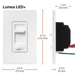 Lumea 1 Pole 3-way LED Slide Dimmer Switch 150W LED/CFL (Ivory)