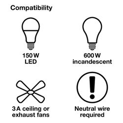 Maestro Timer Switch for Dimmable LED Bulbs, Multi-Location, 120V, 5A (Biscuit)