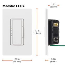 Maestro LED+ Single-Pole 3-Way Multi-Location Dimmer Switch, 120V, 150W (Almond)