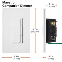 Maestro LED+ Single-Pole 3-Way Multi-Location Dimmer Kit, 120V, 150W (Black)