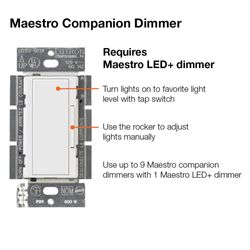 Maestro LED+ Single-Pole 3-Way Multi-Location Dimmer Kit, 120V, 150W (Black)