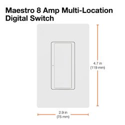 Maestro Digital Switches, Single Pole/multi-location, 120v, 8a Light/3A Fan