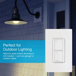 Caseta Wireless In-Wall 3-Way 2-Wire Smart Switch Light 5A, 120/277V (Almond)