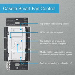 Caseta Wireless Smart Quiet Fan Speed Control Switch (Ivory)