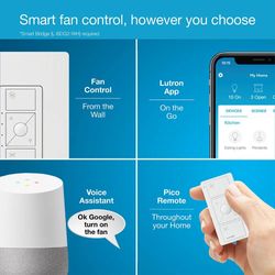 Caseta Wireless Smart Quiet Fan Speed Control Switch (Ivory)