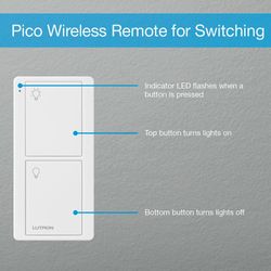 Pico 2-Button Battery-Operated Wireless Smart Control Switch for Lights Light (Almond)