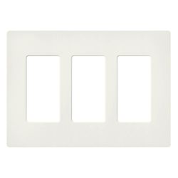 Claro 3 Gang Wall Plate for Decorator/Rocker Switches, Satin (Biscuit)