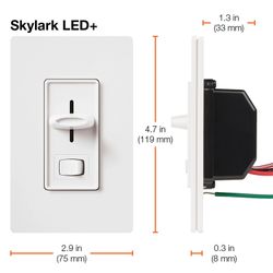 Skylark LED+ Dimmer Switch for Dimmable LED and Incandescent Bulbs, 150W LED, 1 Pole or 3-Way (Almond)