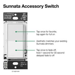 Sunnata On/Off 6A Accessory Switch, for Sunnata LED Dimmers (Ivory)