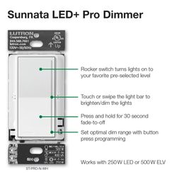 Sunnata PRO LED+ Touch Dimmer Switch 250W (Biscuit)