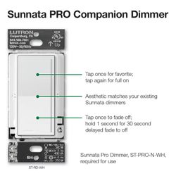 Sunnata Companion Dimmer Switch, for Sunnata Pro LED+ Dimmers (Brilliant White)