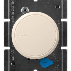 Lutron Dalia LED+ Rotary Dimmer Switch, w/ Soft Glow Locator Light, No 150W LED, 1-Pole/3-Way, Light Almond