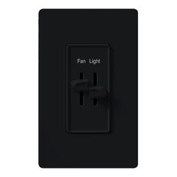 Skylark Dual Dimmer Switch and Fully Variable Fan Control, 300W Incand./Halogen and 2.5A Fan, No Black