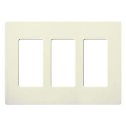 Claro 3 Gang Wall Plate for Decorator/Rocker Switches, Satin (Biscuit)